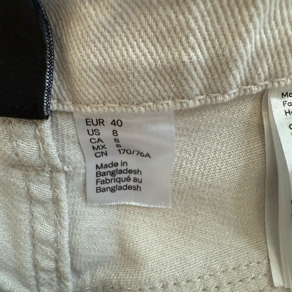 H&M Divided Beige Cargo Pants Wide Leg Utility Trousers US 8 - Picture 4 of 10